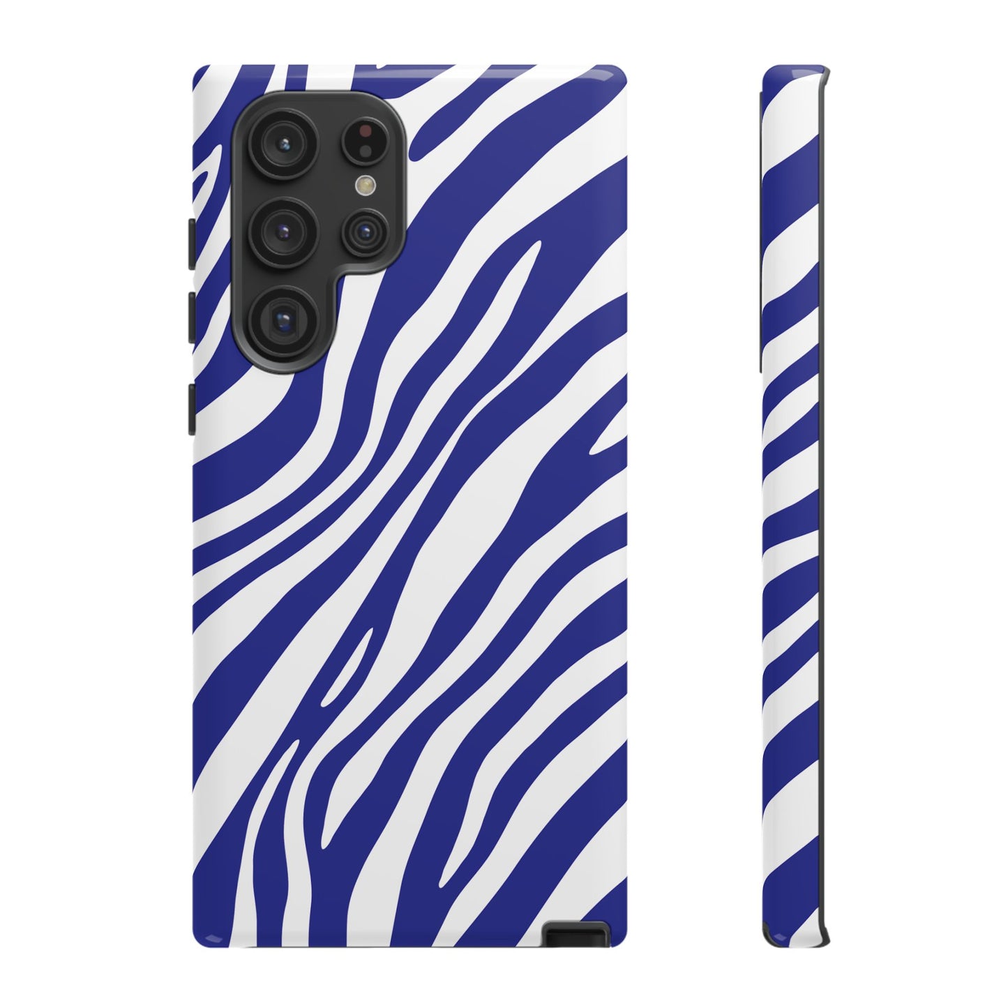 Modern Electric Blue Zebra Print Phone Case