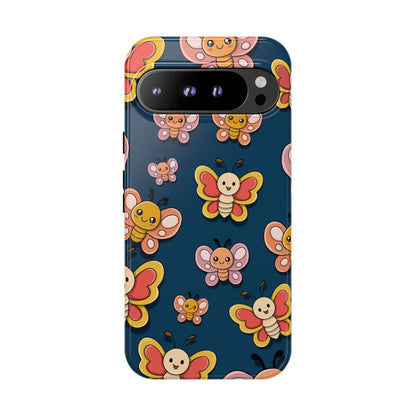 Dark Blue Butterfly Sticker Design Phone Case - Blue Phone Case - Google Pixel 9 Pro XL / Glossy