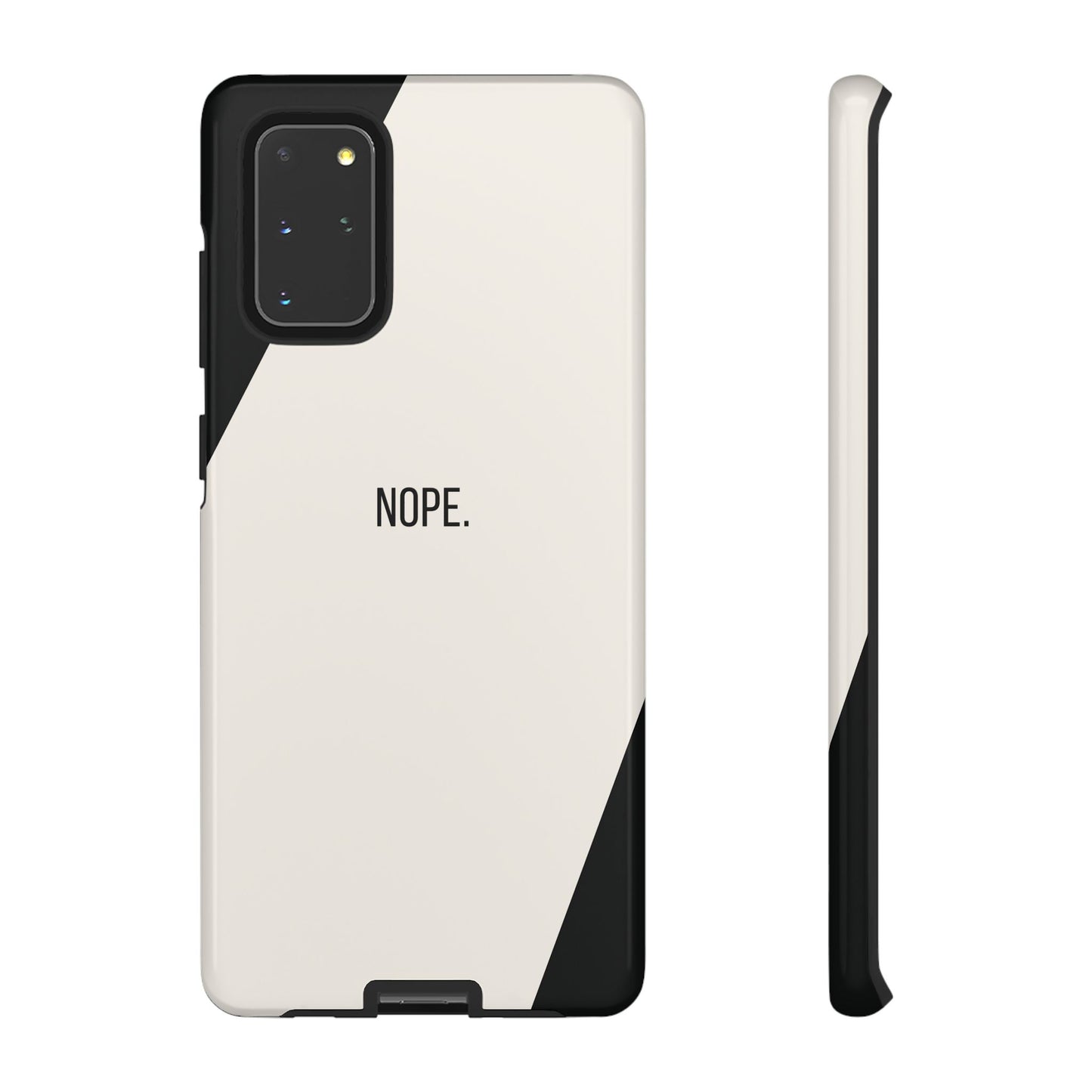 Samsung Galaxy S20+ / Glossy Phone Case - Sassy Statement Case ’Nope’ in Black & White