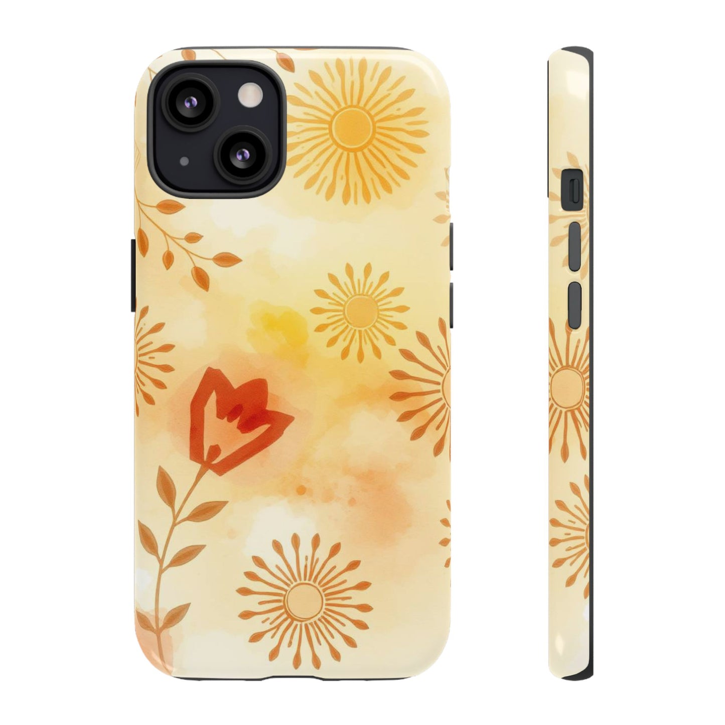 iPhone 13 / Glossy Phone Case - Boho Chic Watercolour Pattern Phone Case
