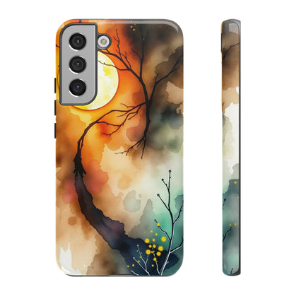 Samsung Galaxy S22 Plus / Glossy Phone Case - Abstract Watercolour Gothic Scene Phone Case