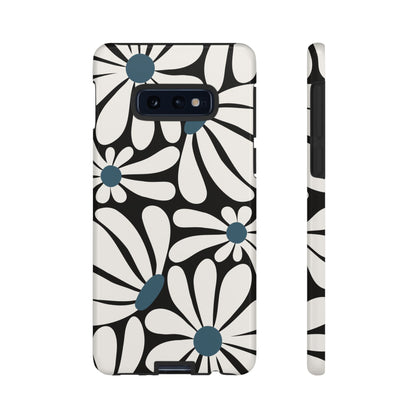 Phone Case - Retro Black Daisy Pattern Phone Case