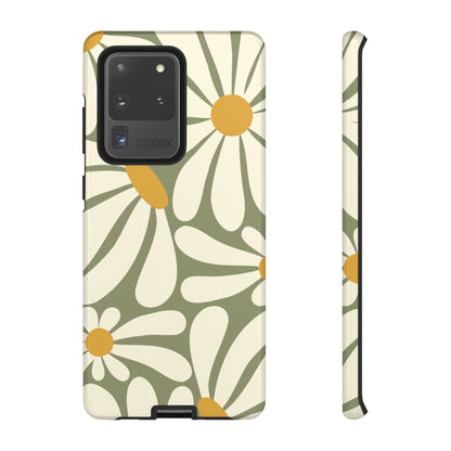Retro Green Daisy Pattern #1 Phone Case - Green Phone Case - Samsung Galaxy S20 Ultra / Glossy