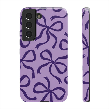 Bold Lilac and Deep Purple Bow Pattern Phone Case