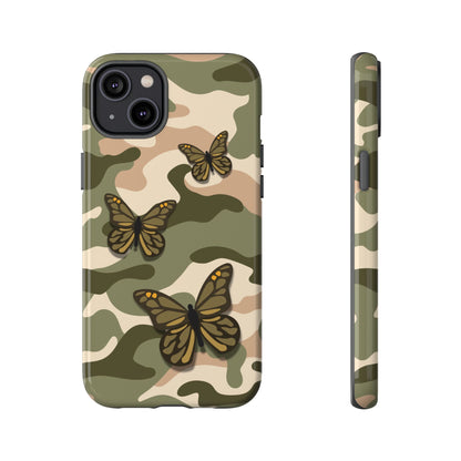 iPhone 14 Plus / Glossy Phone Case - Green Butterfly Camo Phone Case