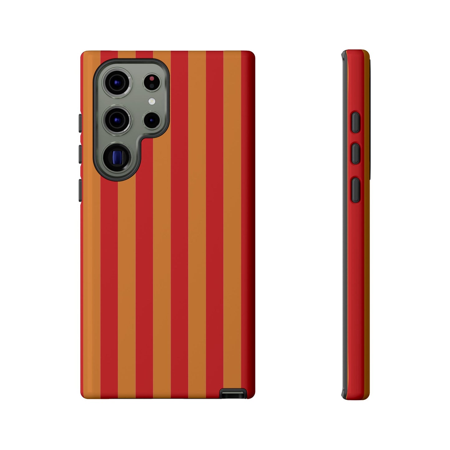 Samsung Galaxy S23 Ultra / Glossy Phone Case - ’Orange & Red Stripe Pattern’ Phone Case