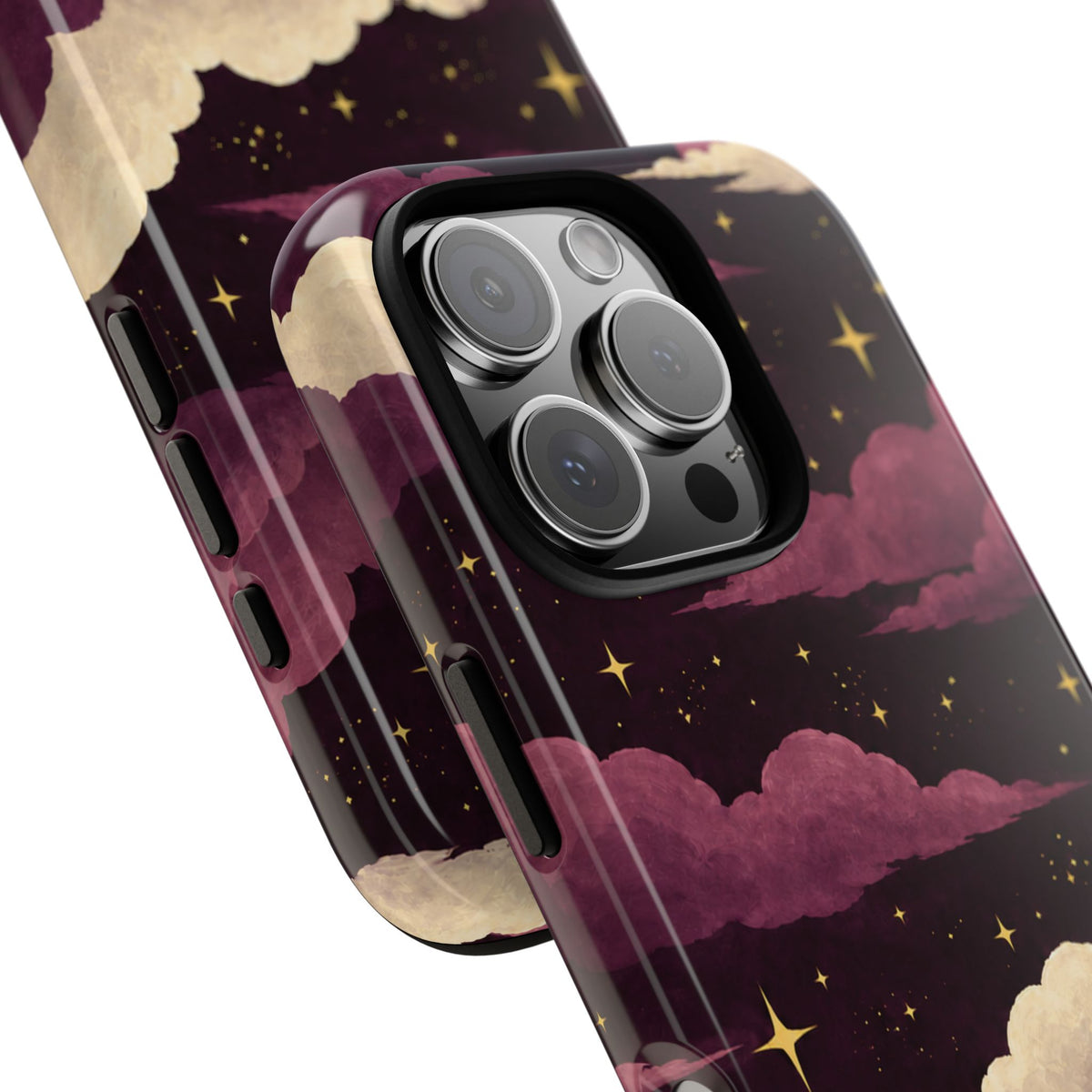 Illustrated Plum Clouds & Stars Phone Case