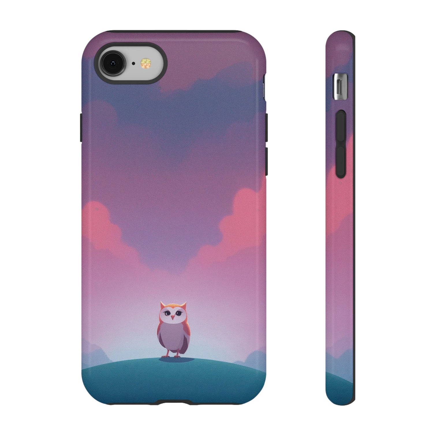 iPhone 8 / Glossy Phone Case - Watercolour Owl & Cloud Design Phone Case