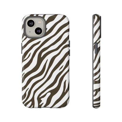 Stylish Mocha Zebra Print Phone Case