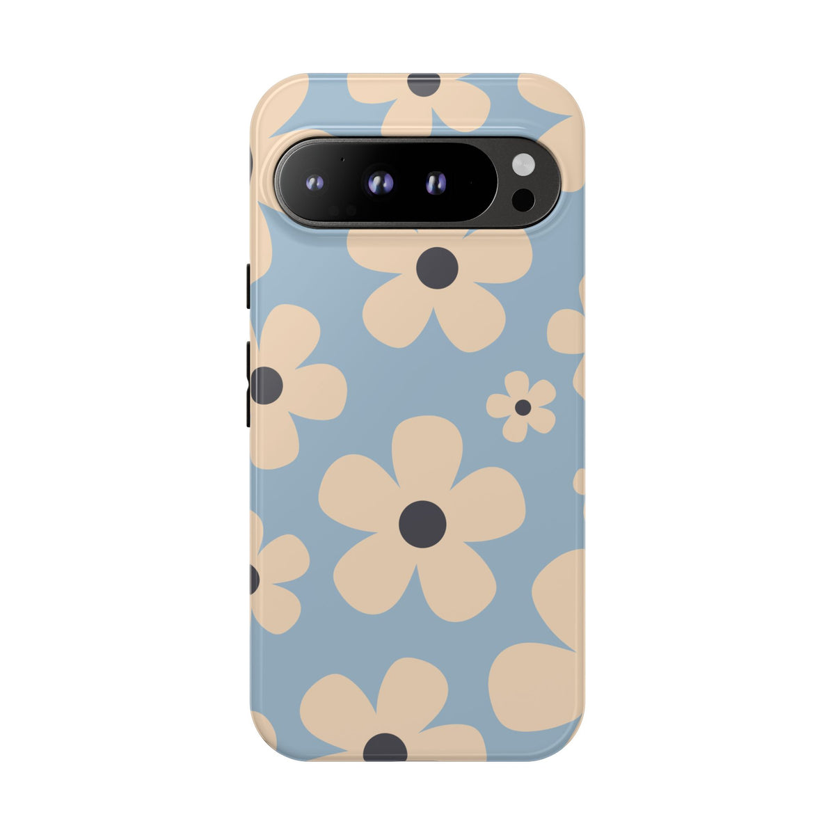 Cute Light Blue & Cream Daisy Pattern Phone Case - Blue Phone Case - Google Pixel 9 Pro XL / Glossy