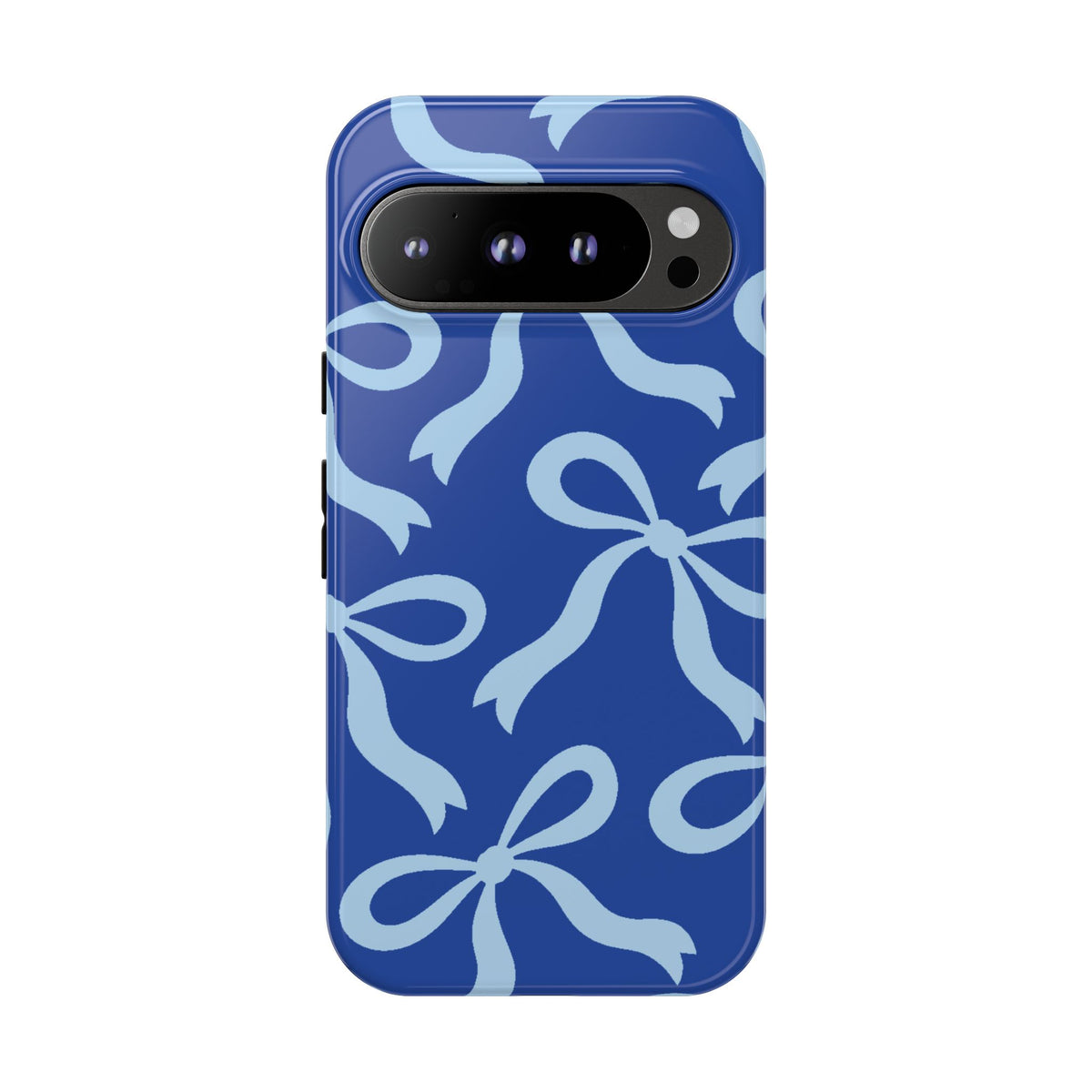 Bold Cobalt Blue and Powder Blue Bow Pattern Phone Case - Blue Phone Case - Google Pixel 9 Pro / Glossy