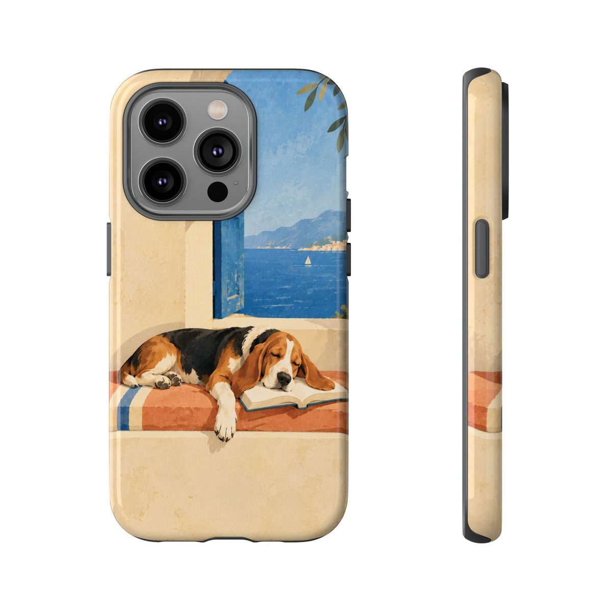 Basset Hound Unfinished Chapter Phone Case - Multicolor Phone Case - iPhone 14 Pro / Glossy