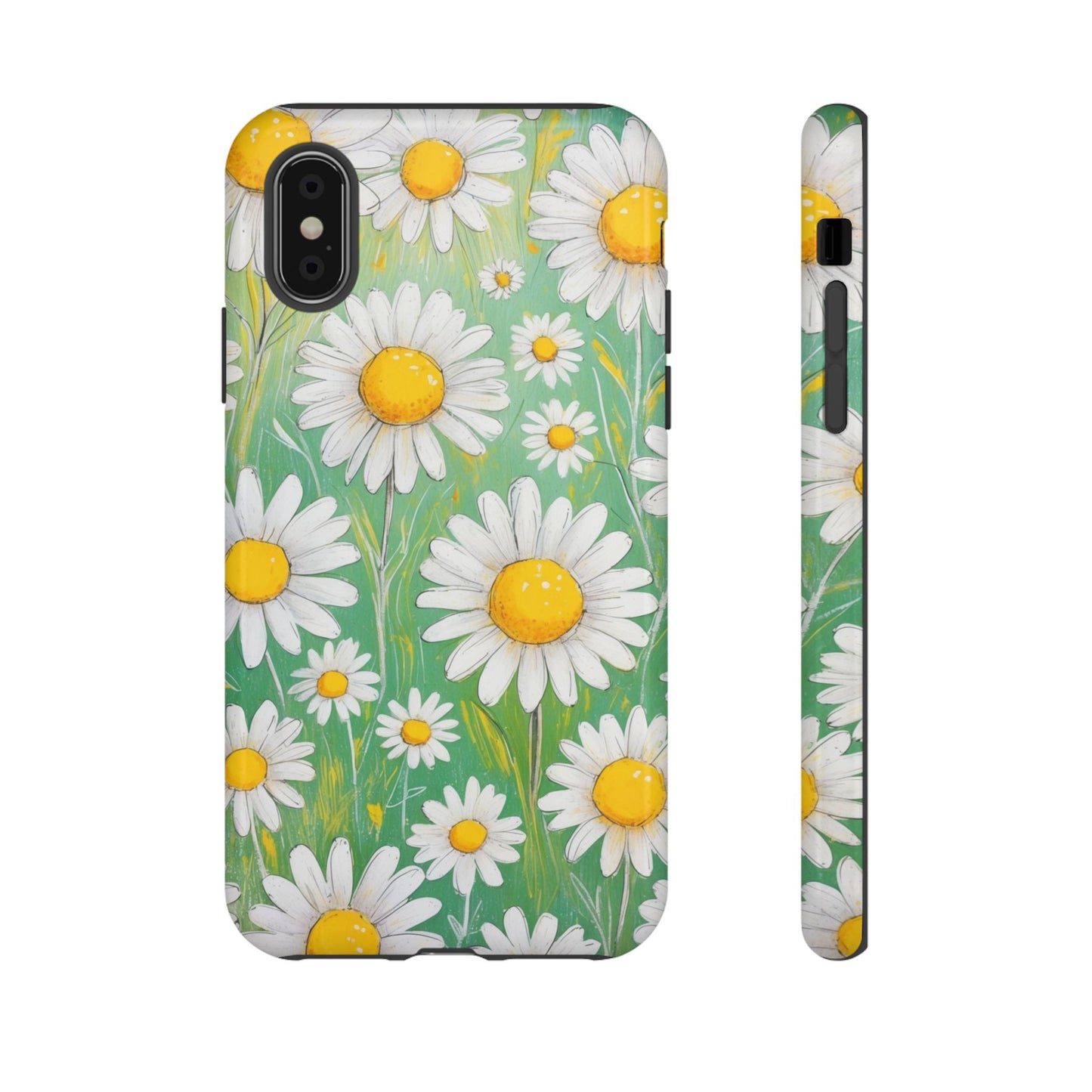iPhone XS / Glossy Phone Case - Daisies Floral Pattern 4 Phone Case