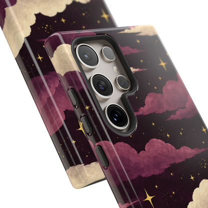 Illustrated Plum Clouds & Stars Phone Case