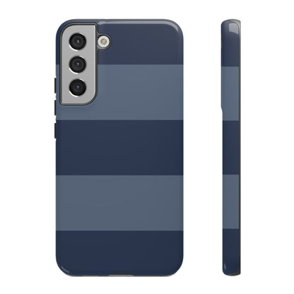 Dark Blue Horizontal Stripe Pattern Phone Case - Blue Phone Case - Samsung Galaxy S22 Plus / Glossy