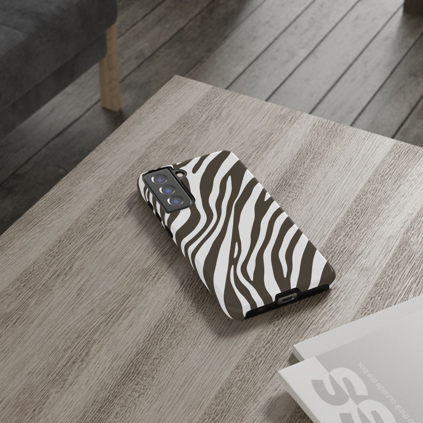 Modern Mocha Zebra Print Phone Case