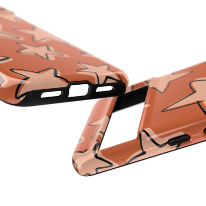Burnt Orange Doodle Star Phone Case