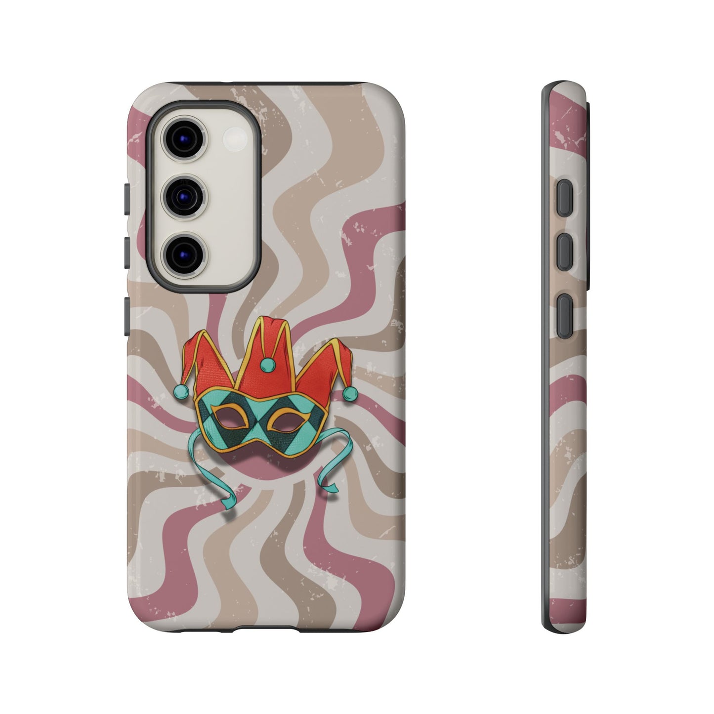 Venetian Jester Mask – Pink Retro Soft Revival Phone Case - Pink Phone Case - Samsung Galaxy S23 / Glossy