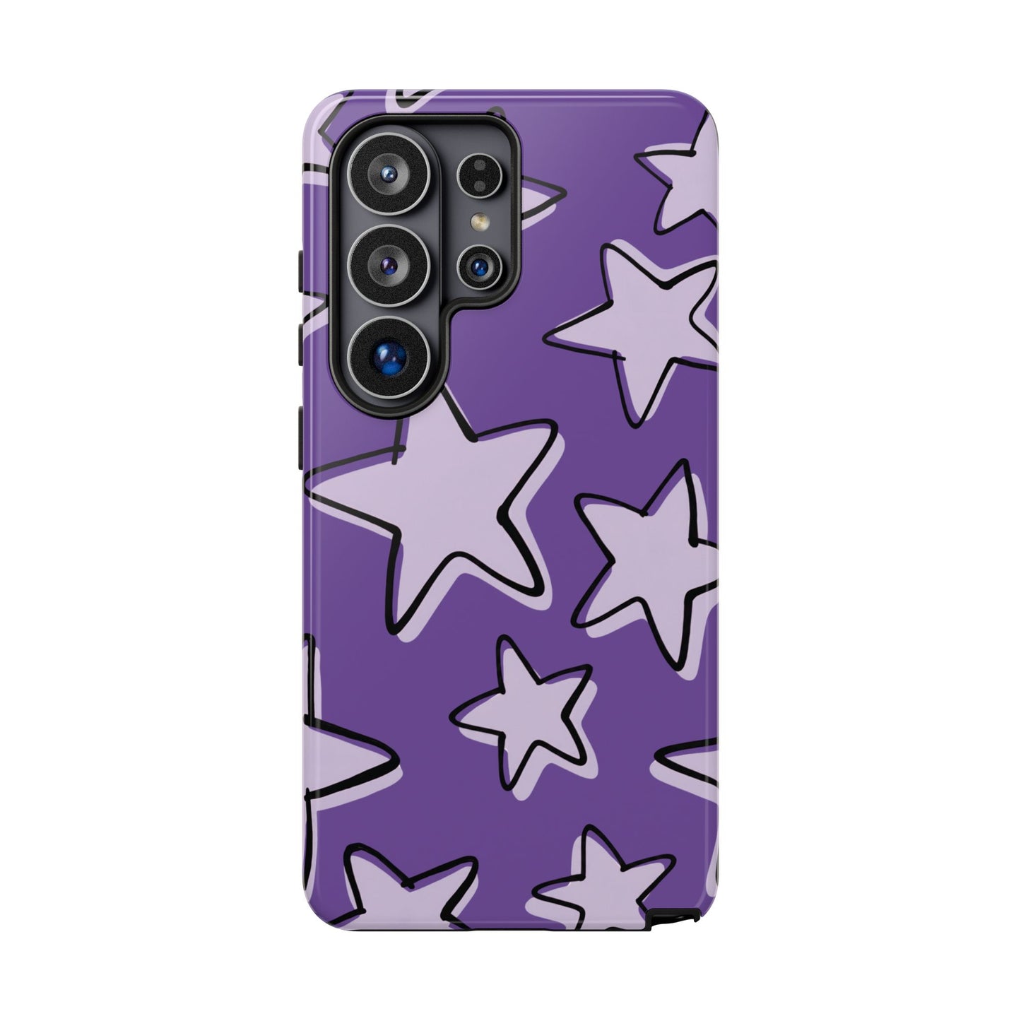 Violet Purple Doodle Star Phone Case