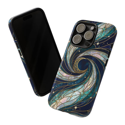 Elegant Navy & Teal Celestial Swirl Phone Case