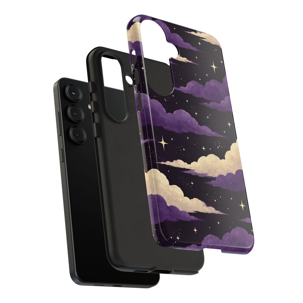 Illustrated Purple Clouds & Stars Phone Case