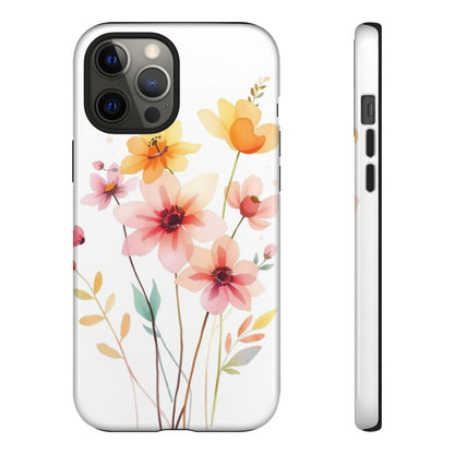 iPhone 12 Pro Max / Glossy Phone Case - Boho Chic Watercolour Blooms Design Phone Case