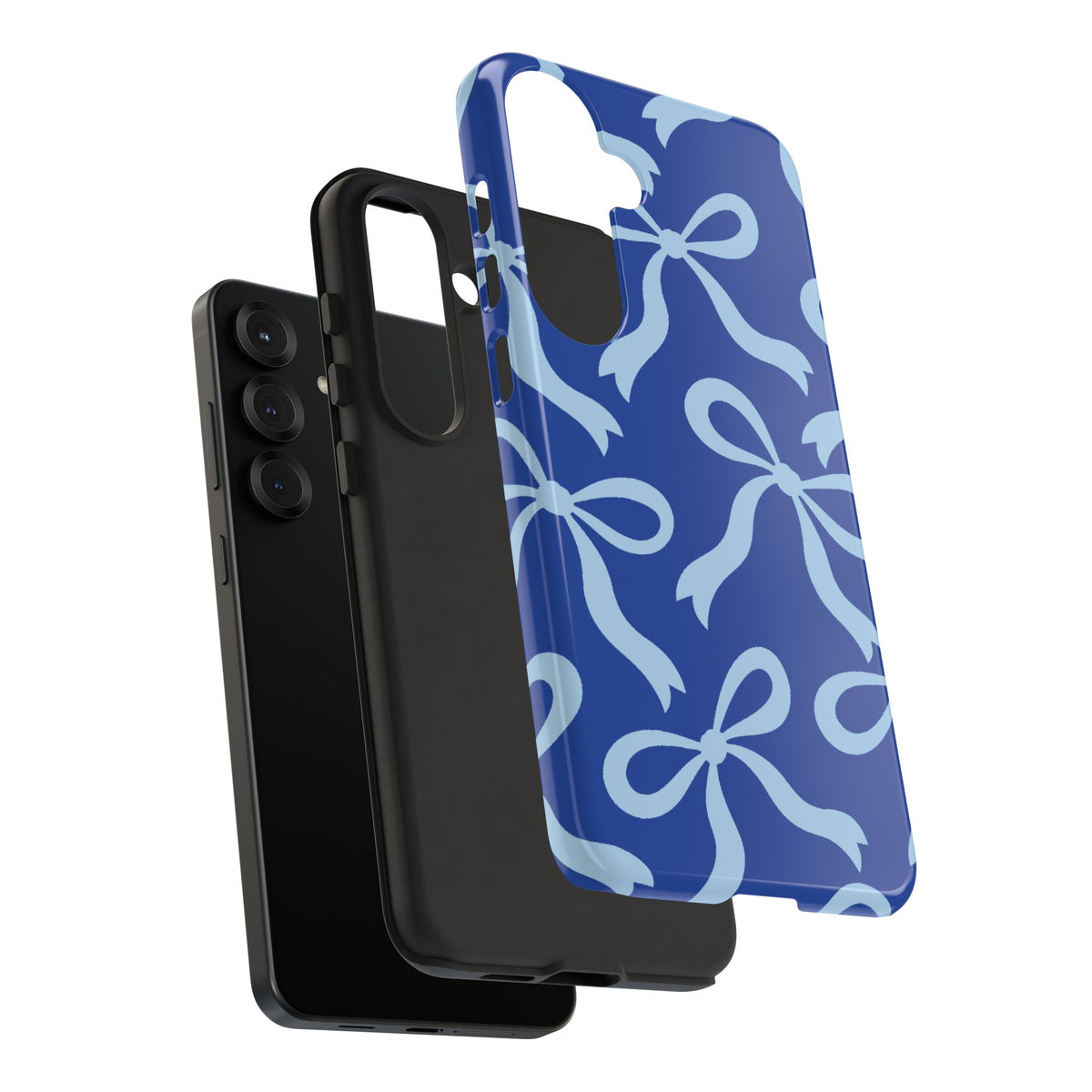 Bold Cobalt Blue and Powder Blue Bow Pattern Phone Case - Blue Phone Case