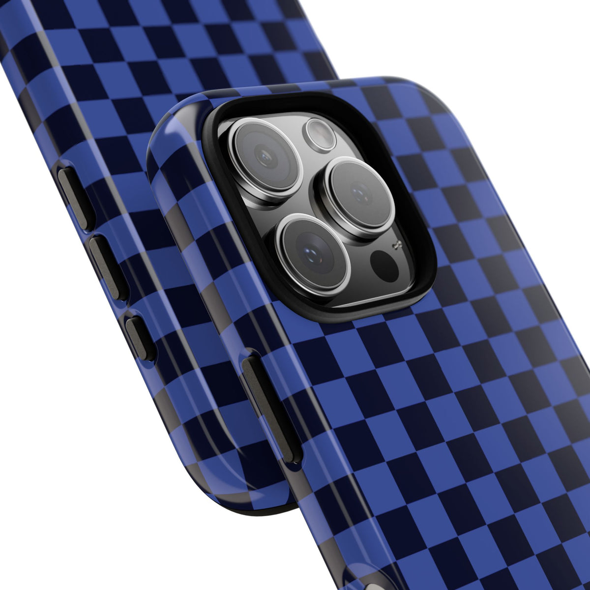 Bold Blue Small Checked Pattern Phone Case - Blue Phone Case
