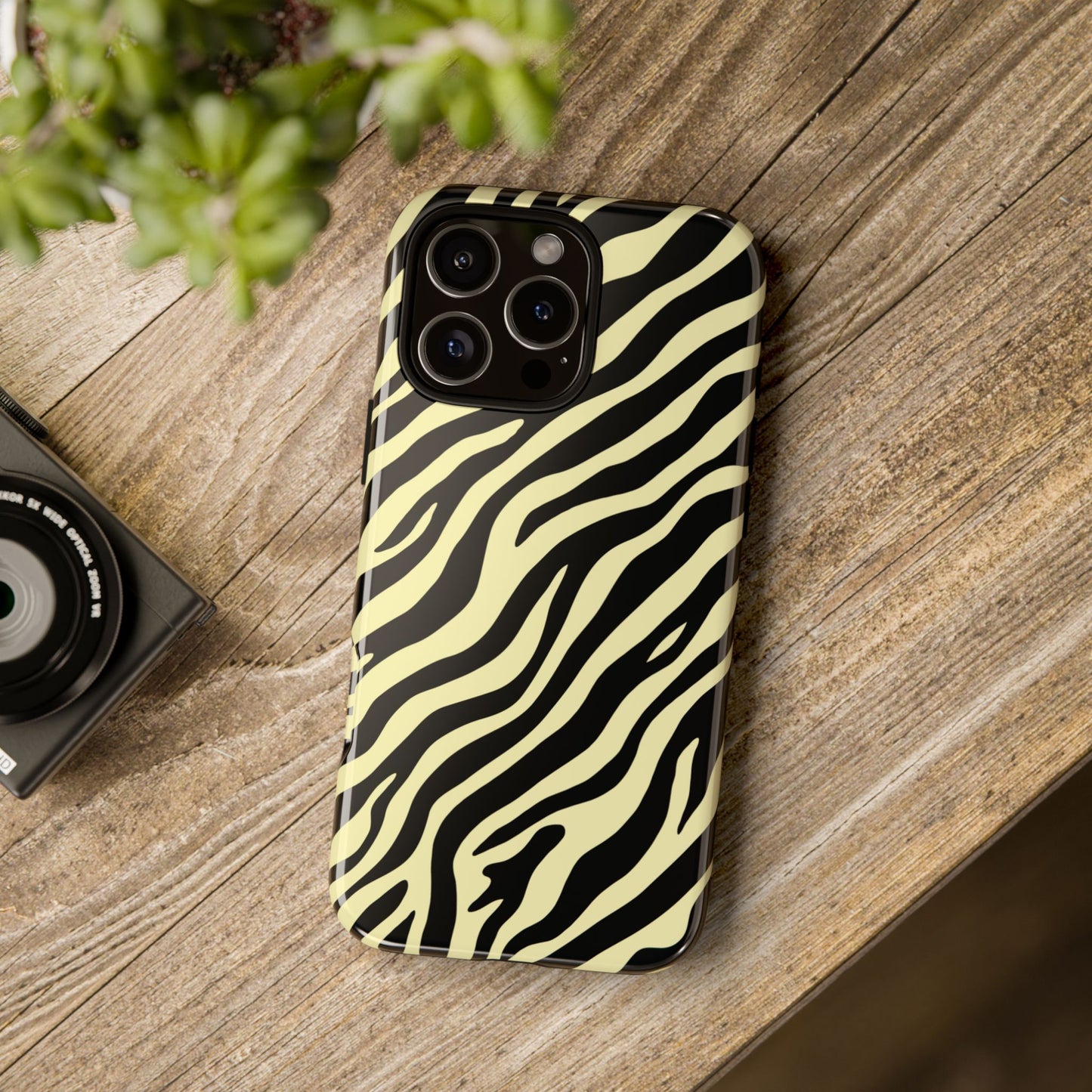 Stylish Neutral Zebra Print Phone Case