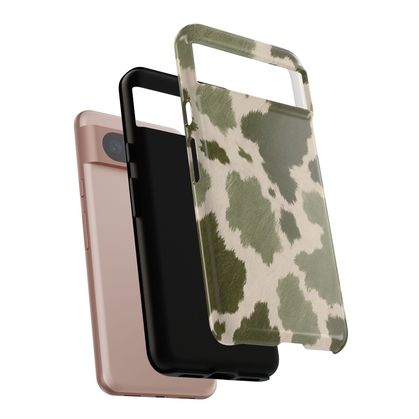 Stylish Olive Green Cow Print Phone Case
