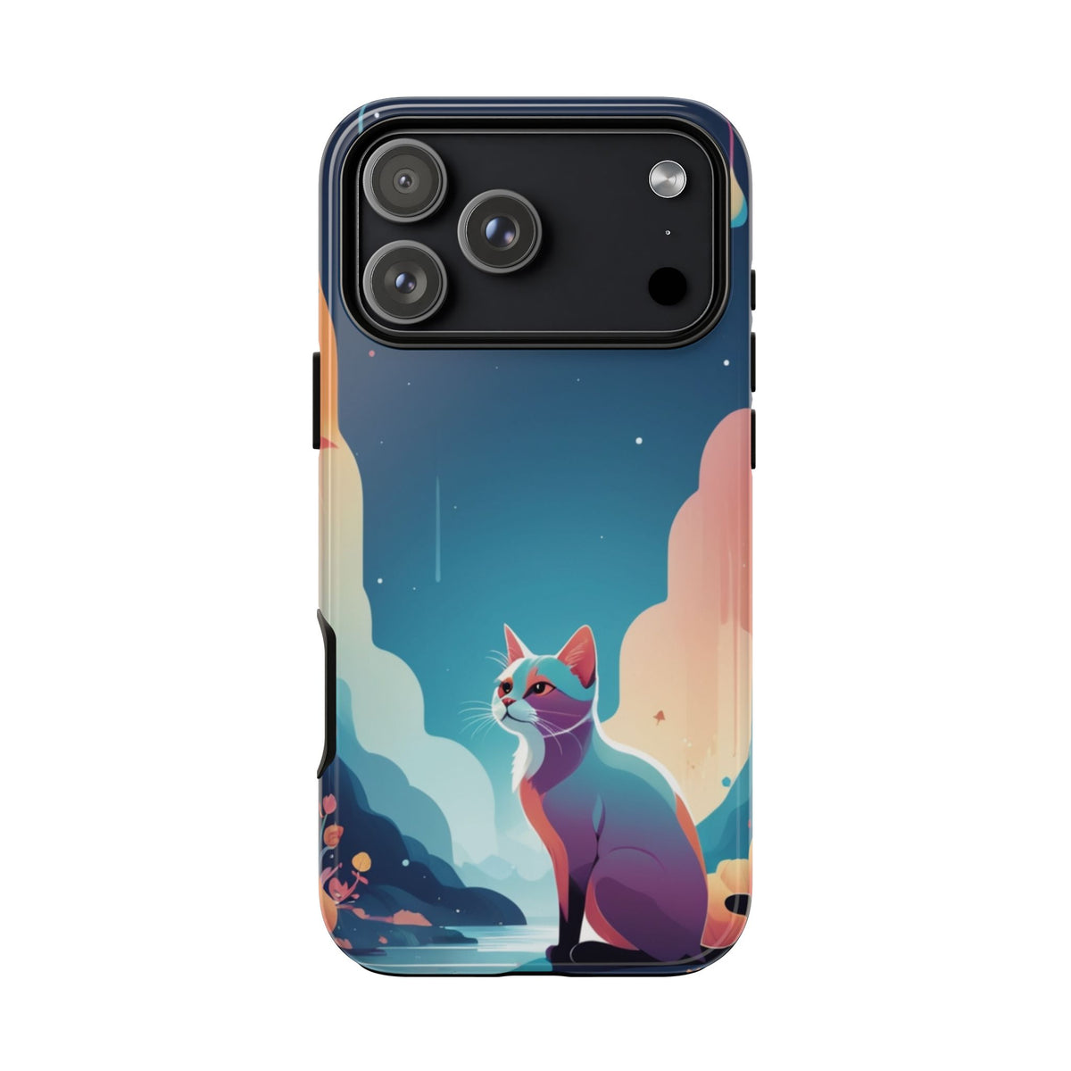 Stylised Cat Design Phone Case - Multicolor Phone Case - iPhone 17 Pro Max / Glossy