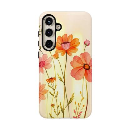 Samsung Galaxy S24 Plus / Glossy Phone Case - Watercolour Bunch of Wildflowers Design Phone Case