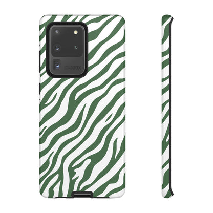 Stylish Sage Zebra Print Phone Case