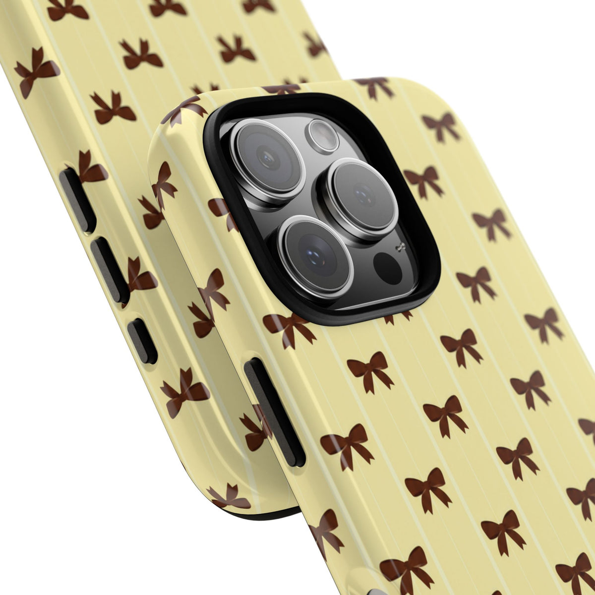 Retro Chocolate Brown Bow Pattern Phone Case
