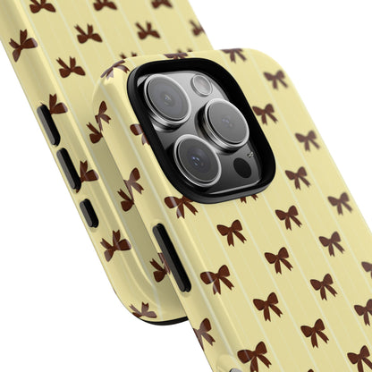 Retro Chocolate Brown Bow Pattern Phone Case