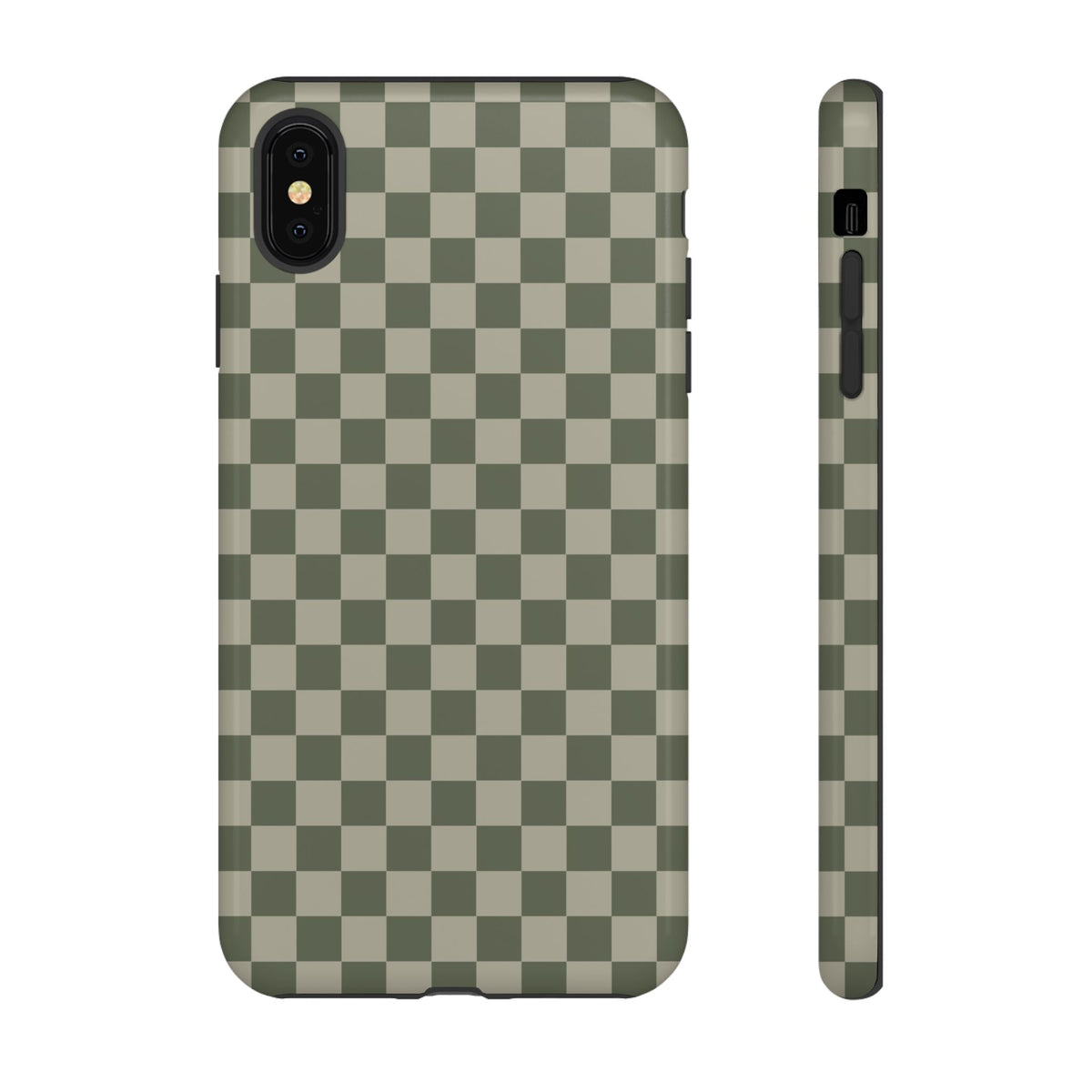 Bold Olive Green Checked Pattern Phone Case - Green Phone Case - iPhone XS MAX / Glossy