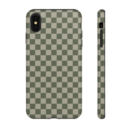 Bold Olive Green Checked Pattern Phone Case - Green Phone Case - iPhone XS MAX / Glossy