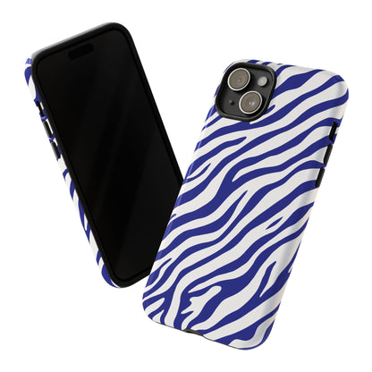 Stylish Electric Blue Zebra Print Phone Case