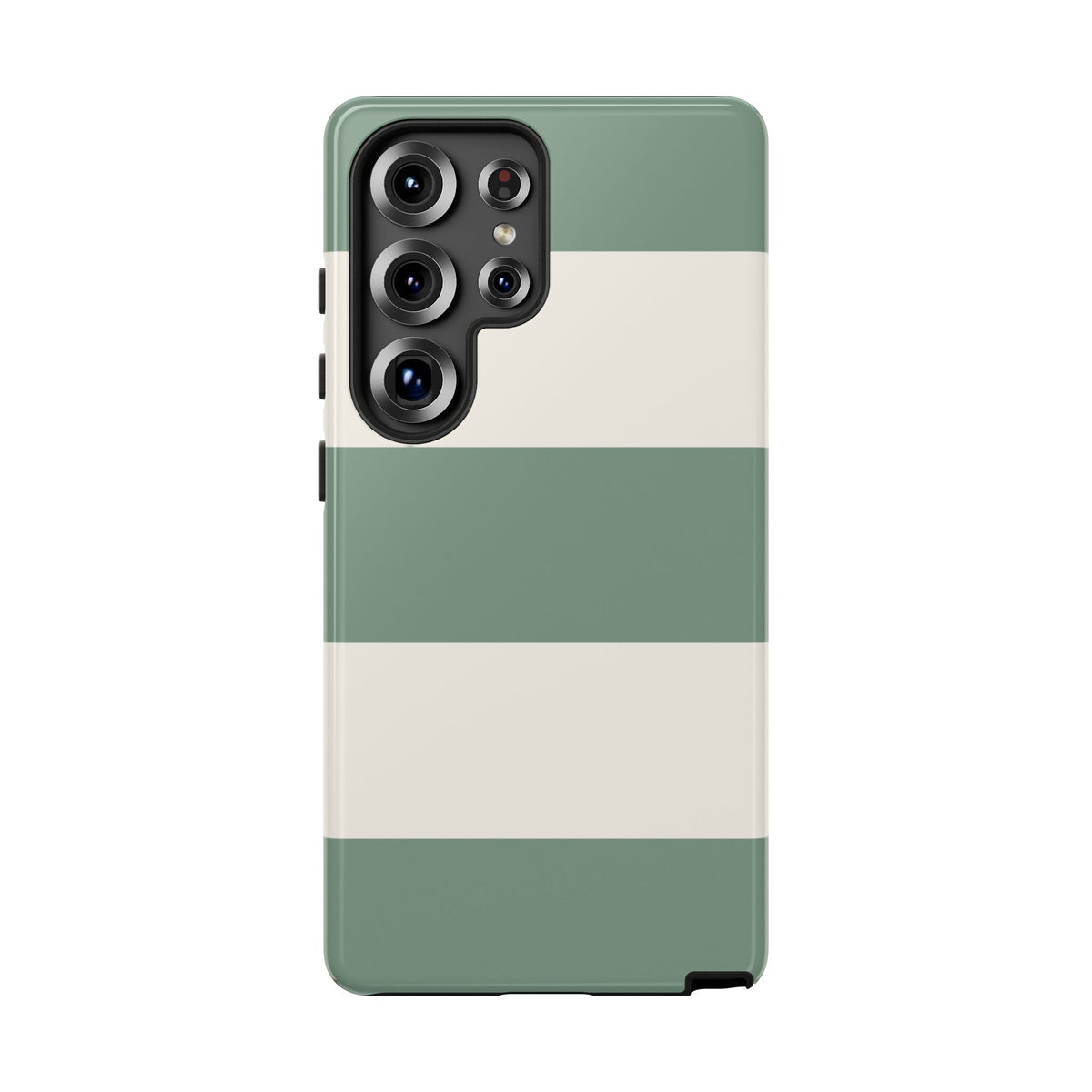 Green & White Horizontal Stripe Pattern Phone Case - Green Phone Case - Samsung Galaxy S25 Ultra / Glossy