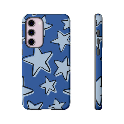 Cobalt Blue Doodle Star Phone Case