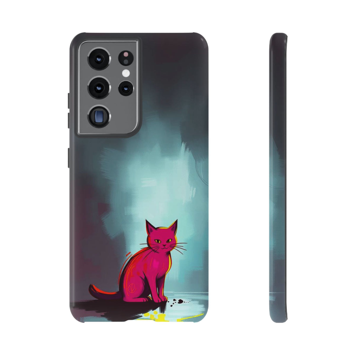 Pop Art Moody Cat Design Phone Case - Multicolor Phone Case - Samsung Galaxy S21 Ultra / Glossy