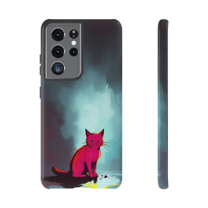 Pop Art Moody Cat Design Phone Case - Multicolor Phone Case - Samsung Galaxy S21 Ultra / Glossy