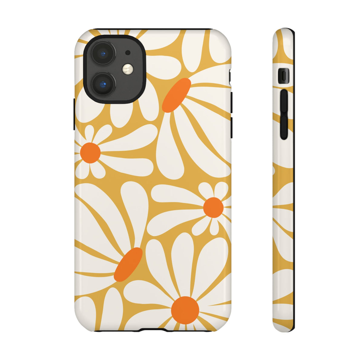 Retro Yellow Daisy Pattern Phone Case - Yellow Phone Case - iPhone 11 / Glossy