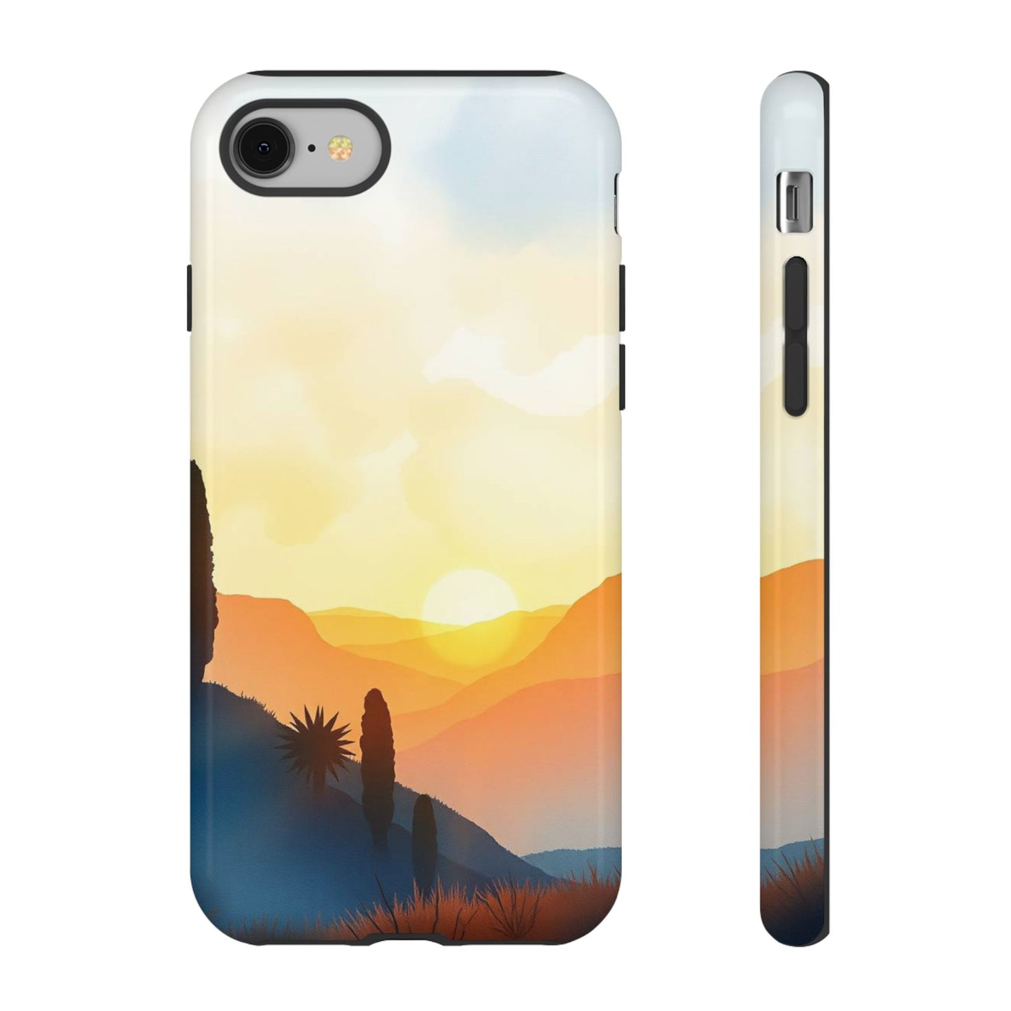 iPhone 8 / Glossy Phone Case - Watercolour Sunset Design Phone Case