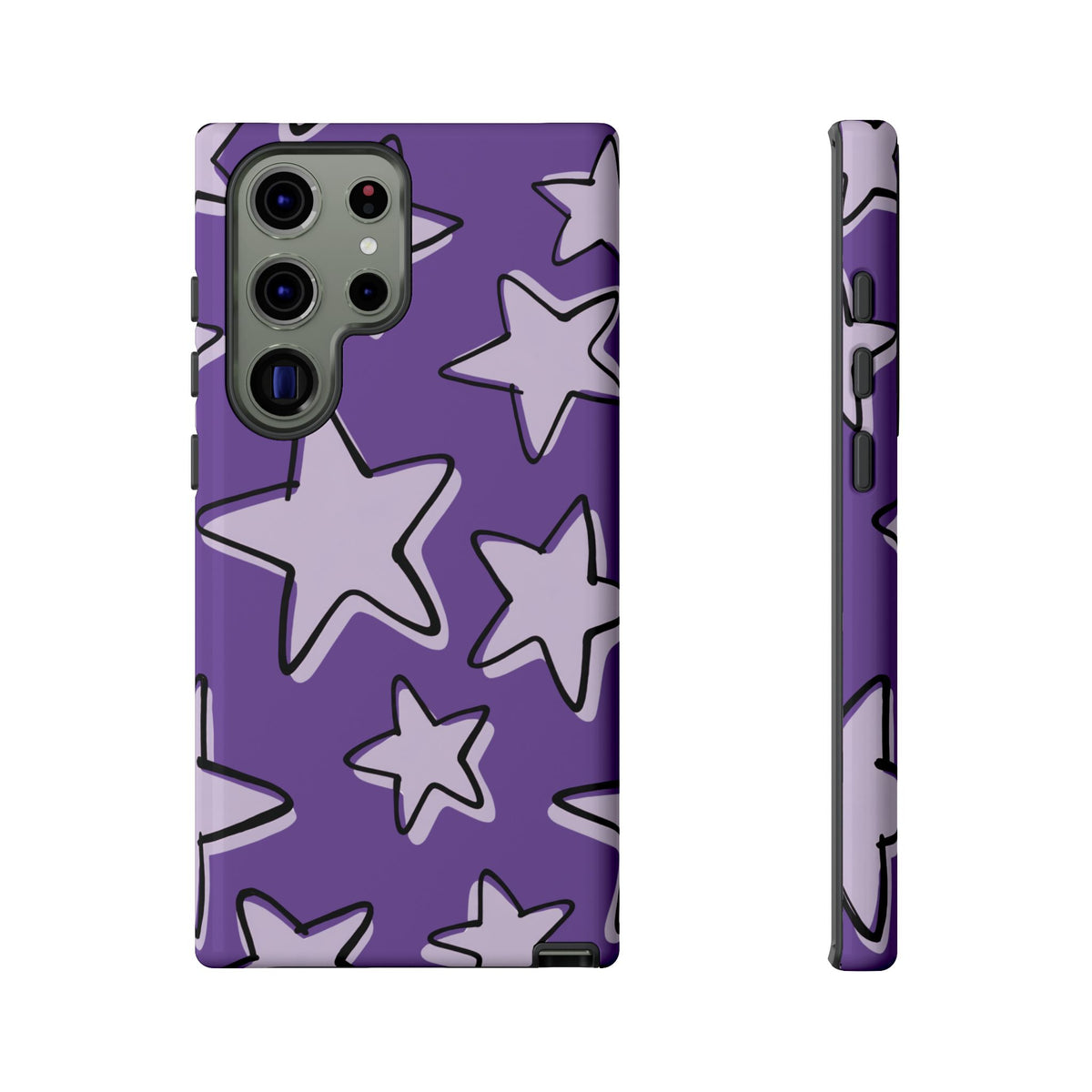Violet Purple Doodle Star Phone Case