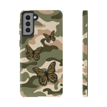 Samsung Galaxy S21 Plus / Glossy Phone Case - Green Butterfly Camo Phone Case
