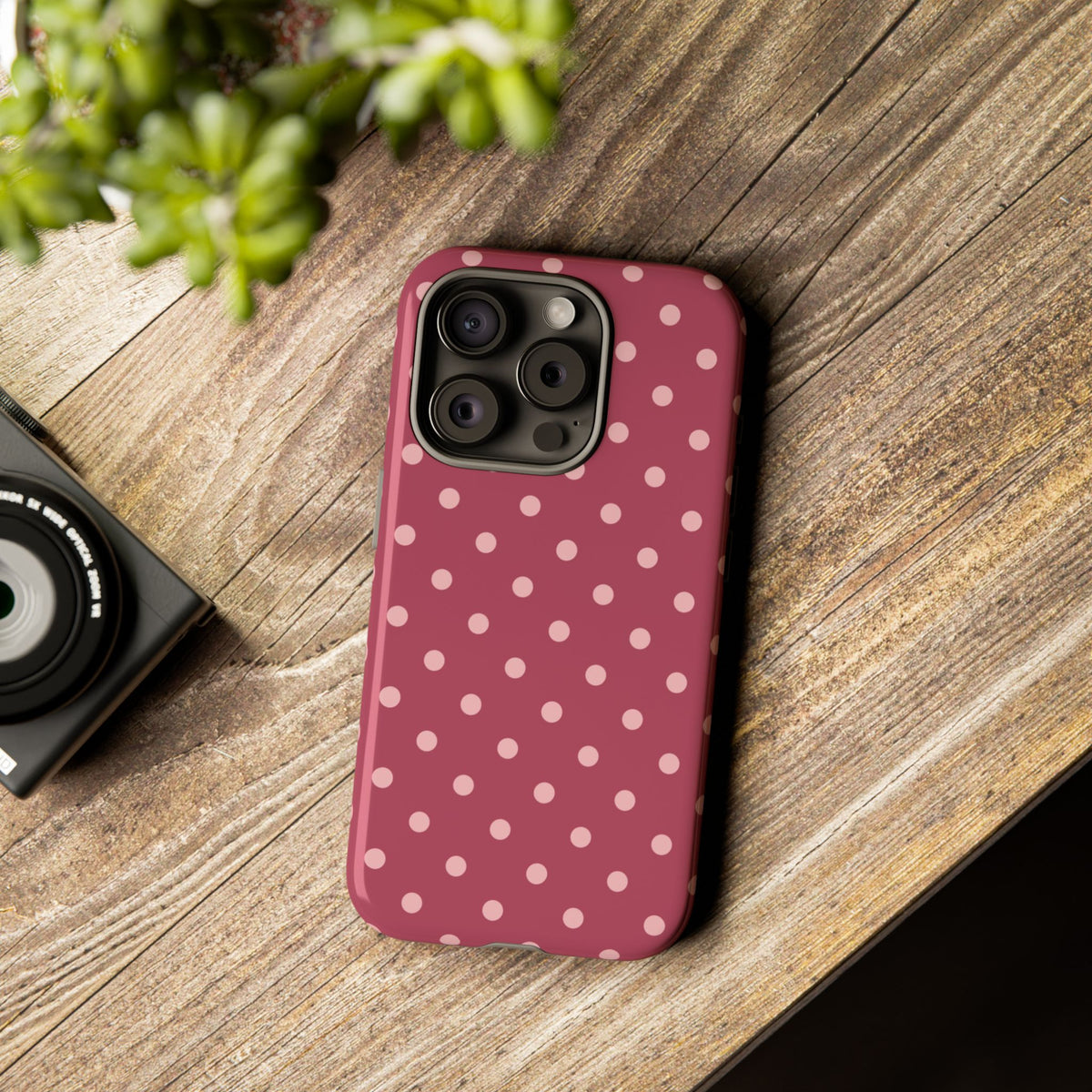Pink Dot Pattern Phone Case - Pink Phone Case