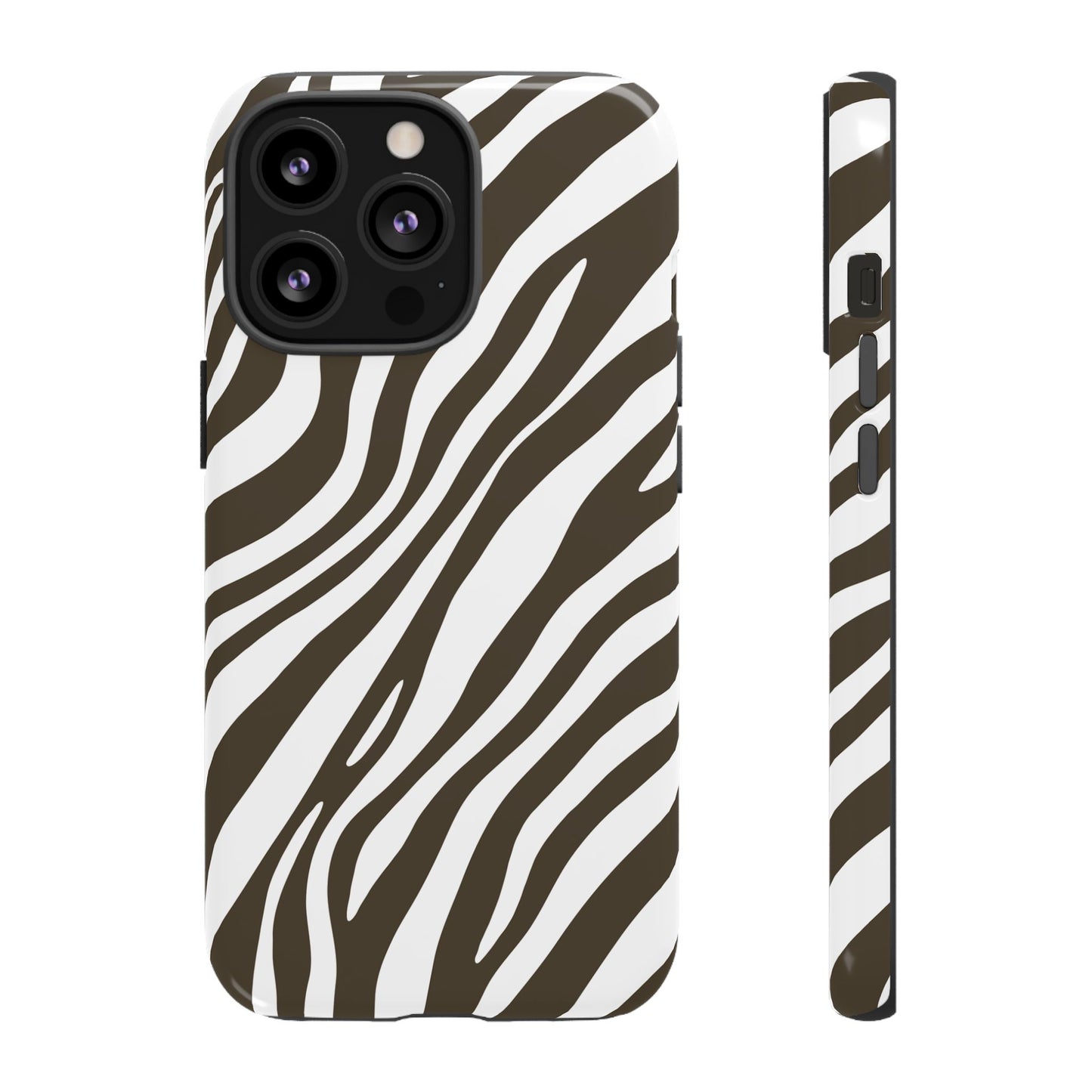 Modern Mocha Zebra Print Phone Case