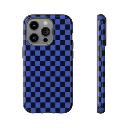Bold Blue Small Checked Pattern Phone Case - Blue Phone Case - iPhone 14 Pro / Glossy