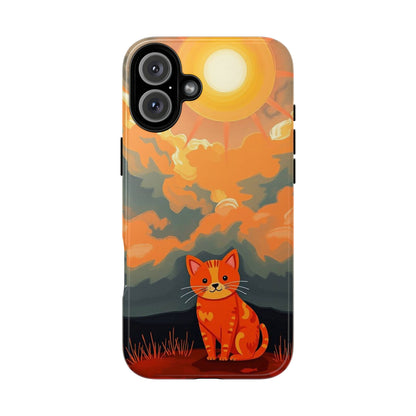 iPhone 16 Plus / Glossy Phone Case - Acrylic Painting Style Cat Design Phone Case
